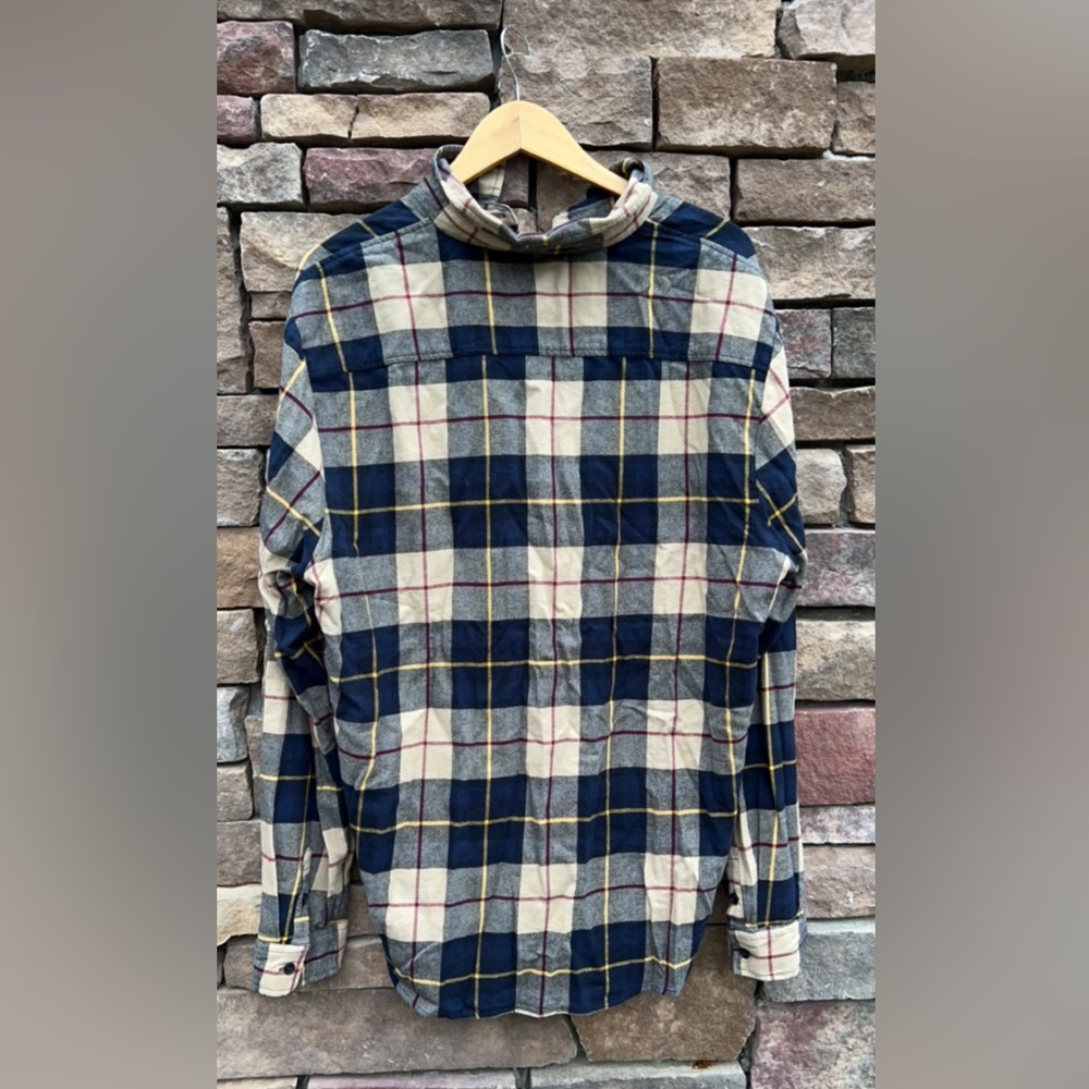 Flannel; tan and navy - Picture 2 of 2
